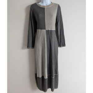 IC By Connie K Maxi Dress Womens Large Lagenlook Art To Wear Patchwork Relaxed